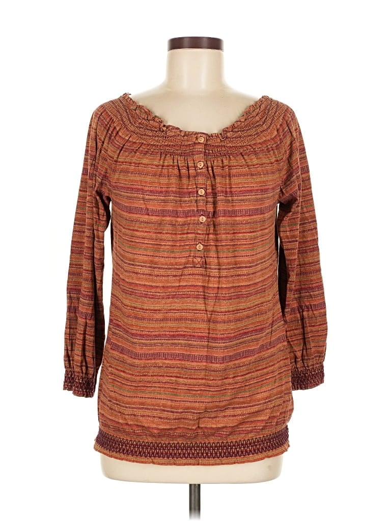 Pre-owned Lauren Jeans Co. Long Sleeve Blouse In Brown