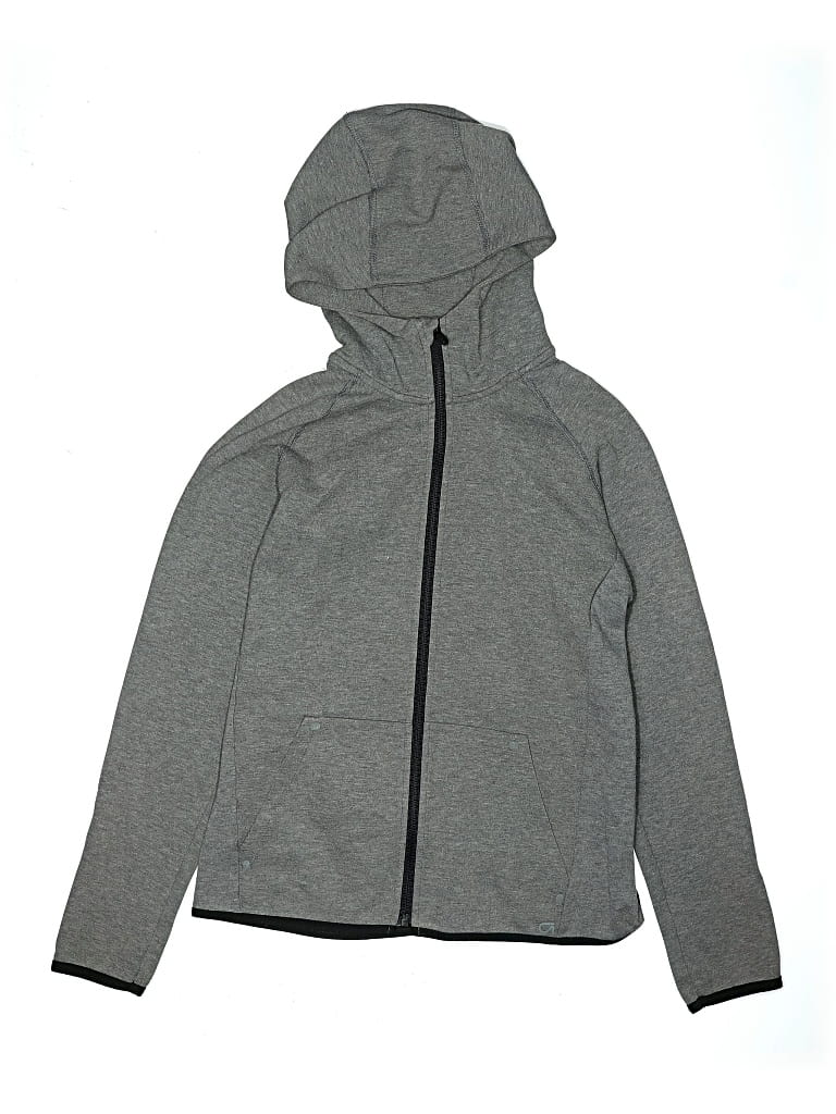 Pre-owned Gap Fit Kids' Zip Up Hoodie In Gray