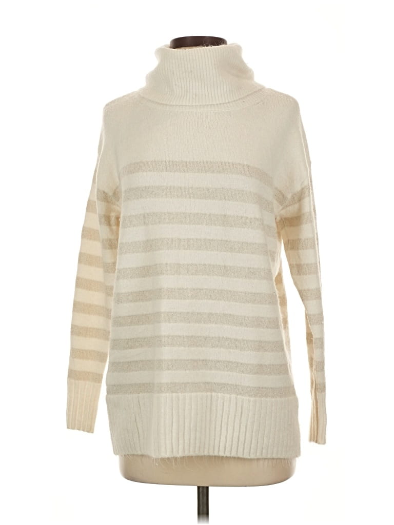 Pre-owned Ann Taylor Loft Turtleneck Sweater In White