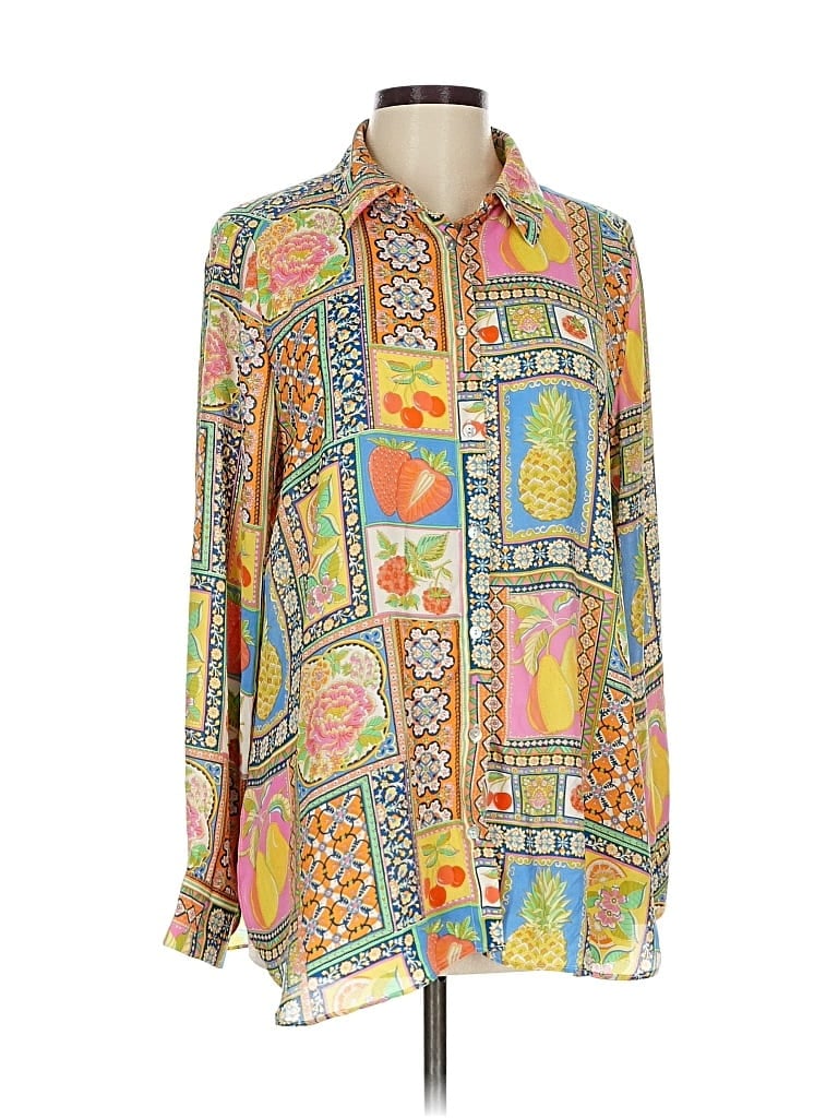 Pre-owned Rose + Olive Long Sleeve Blouse In Yellow