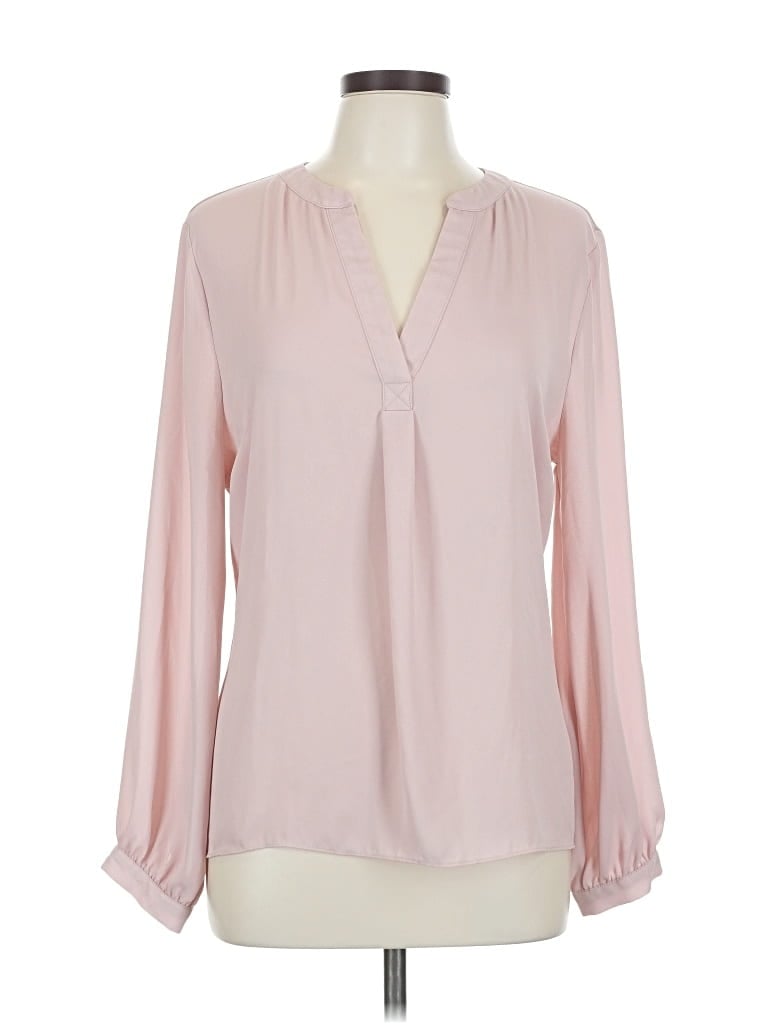 Pre-owned Inc International Concepts Long Sleeve Blouse In Pink