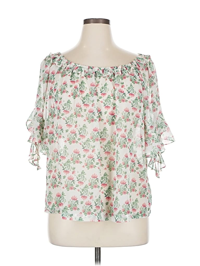 Pre-owned Max Studio 3/4 Sleeve Blouse In White