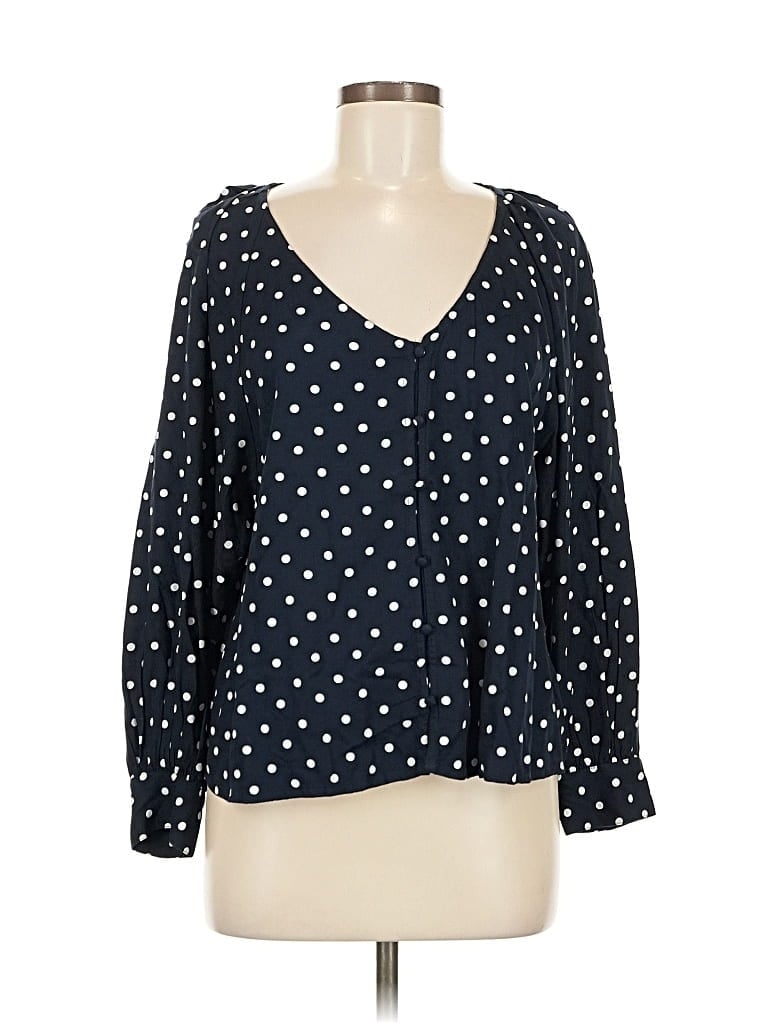 Pre-owned Old Navy Long Sleeve Blouse In Blue