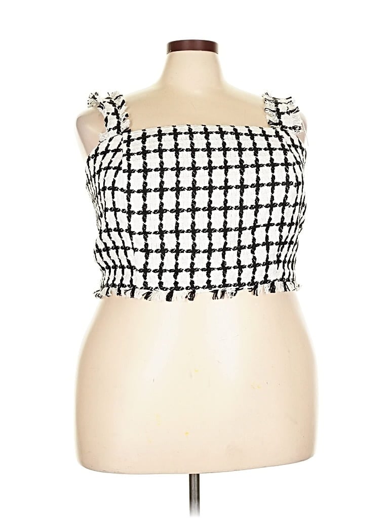 Pre-owned Eloquii Sleeveless Blouse In White