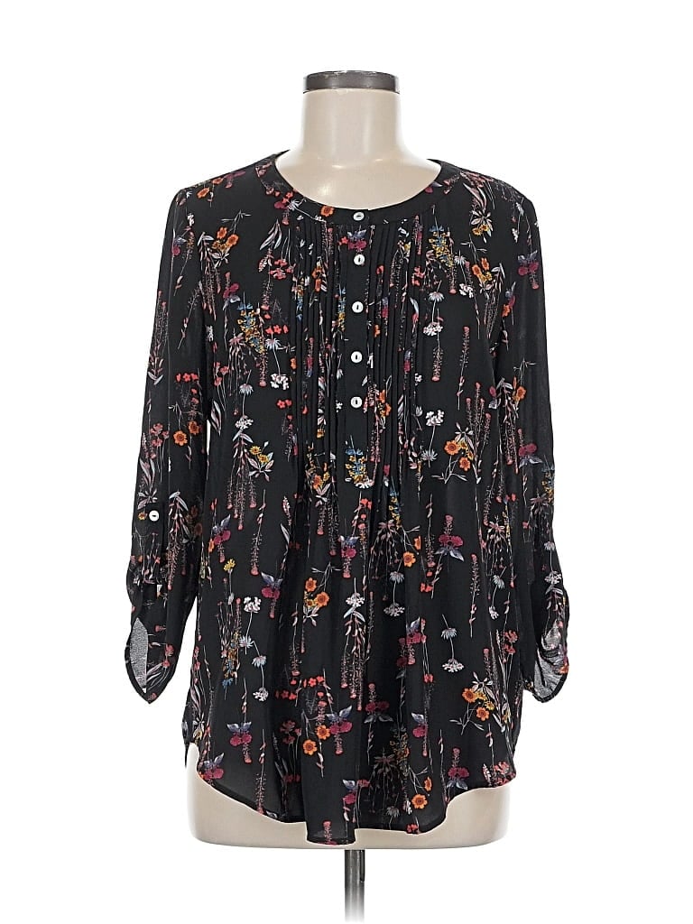 Pre-owned Daniel Rainn 3/4 Sleeve Blouse In Black