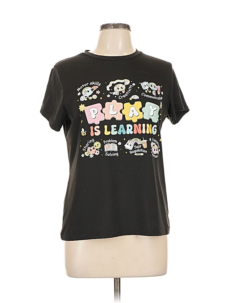 Pre-owned Unbranded Short Sleeve T-shirt In Black