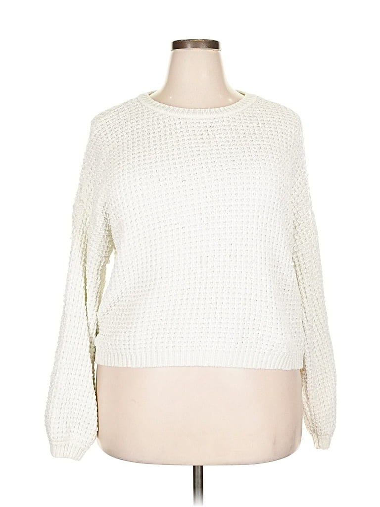 Pre-owned Sanctuary Pullover Sweater In White