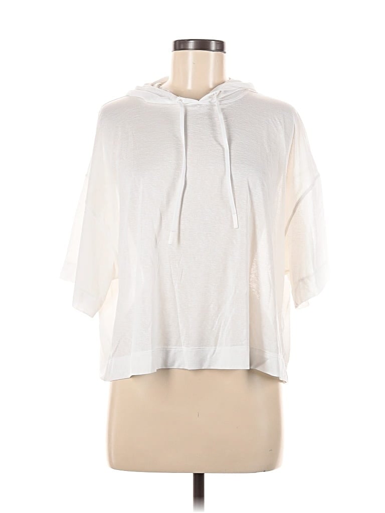 Pre-owned Athleta 3/4 Sleeve T-shirt In White