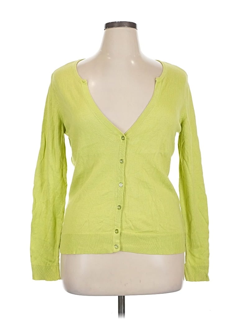 Pre-owned New York And Company Cardigan Sweater In Green