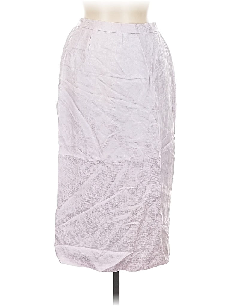Pre-owned Unbranded Silk Skirt In White