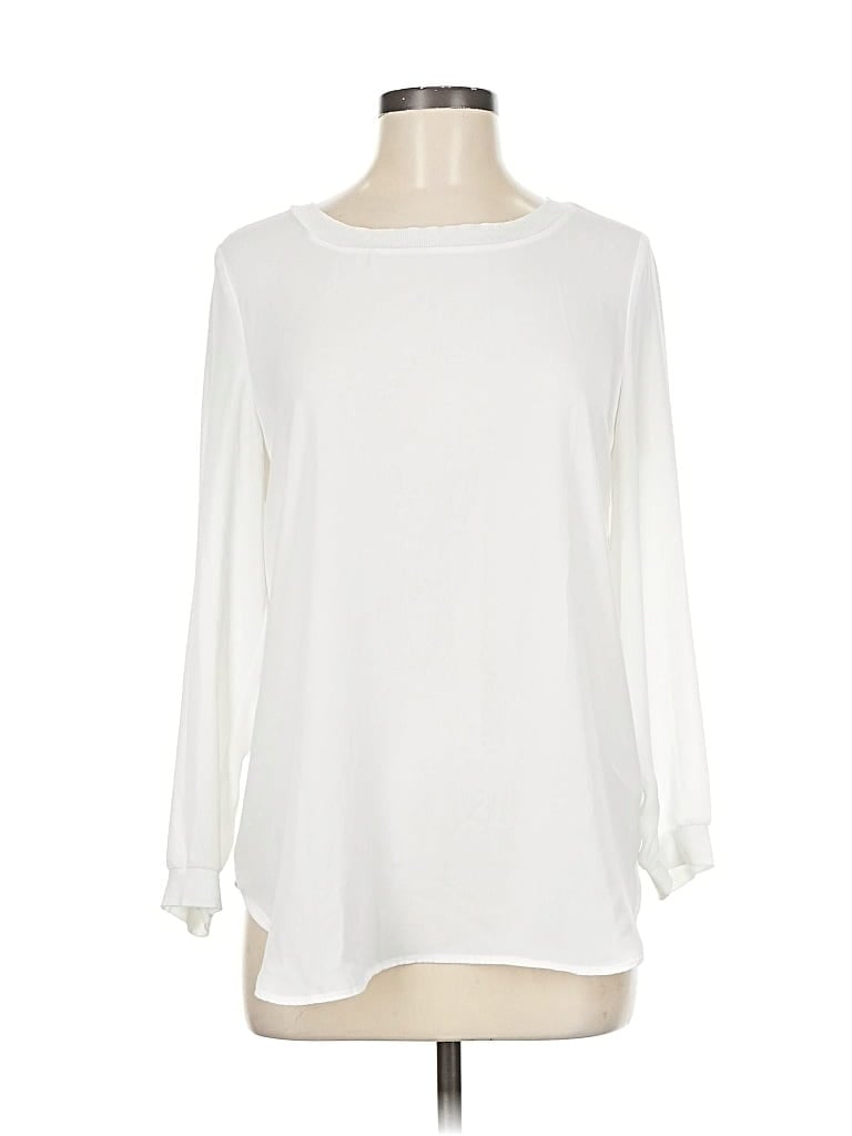 Pre-owned Banana Republic Long Sleeve Blouse In White