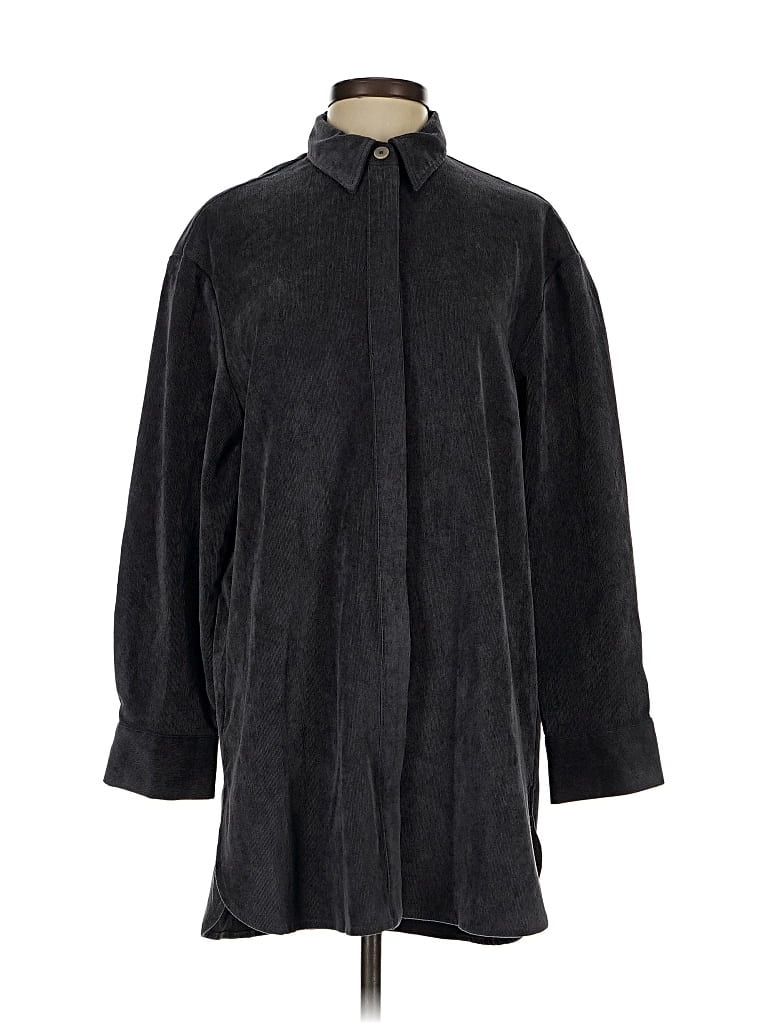 Pre-owned Zara 3/4 Sleeve Blouse In Gray