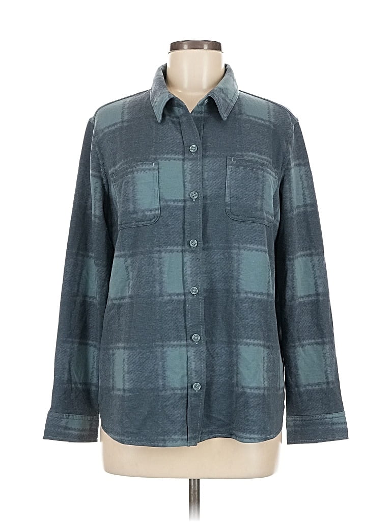 Pre-owned 32 Degrees Long Sleeve Blouse In Blue