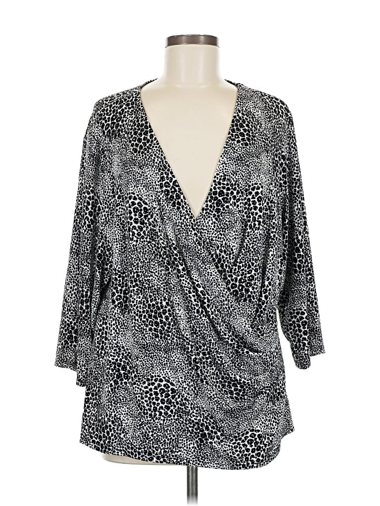 Pre-owned Assorted Brands 3/4 Sleeve Blouse In Black