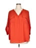 Torrid 100% Polyester Orange 3/4 Sleeve Blouse Size 3X Plus (3) - photo 1