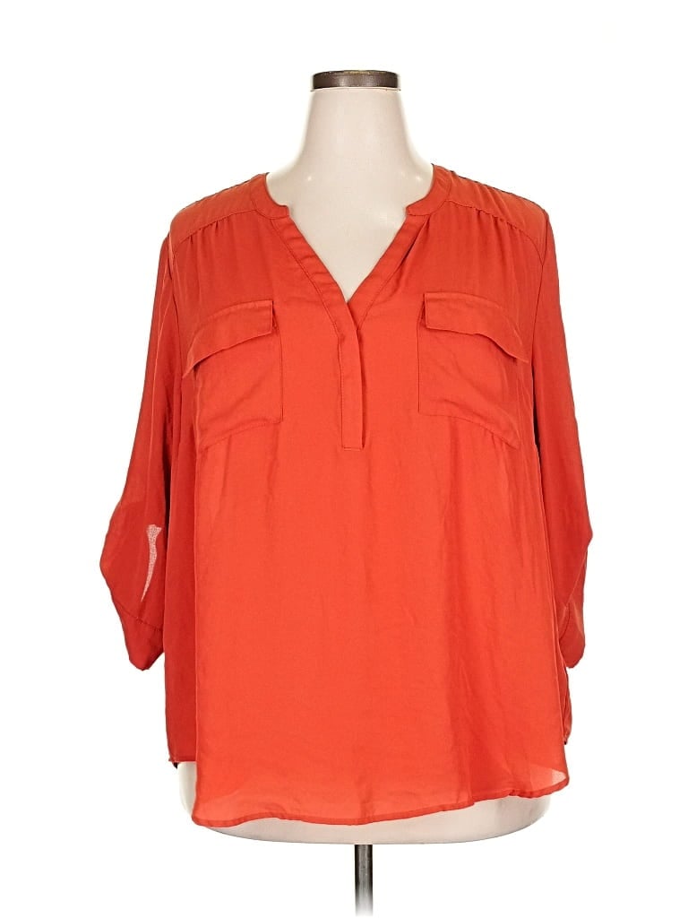 Pre-owned Torrid 3/4 Sleeve Blouse In Orange