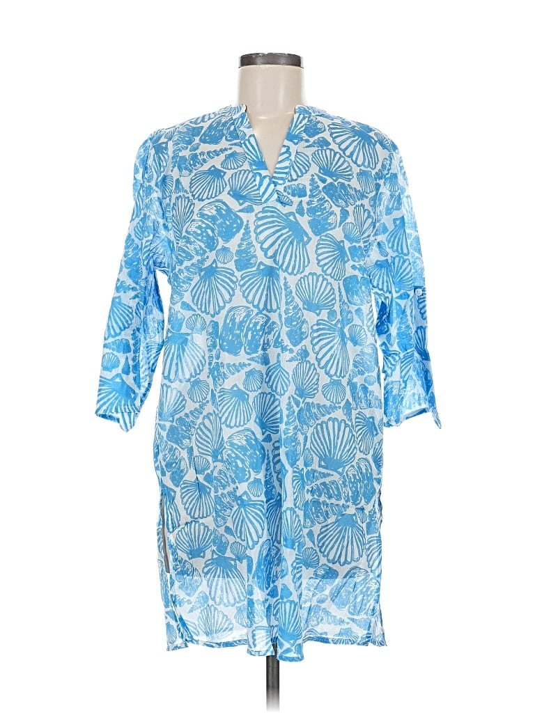 Top It Off Kimono Blue Plunge Neckline Tops In Blue