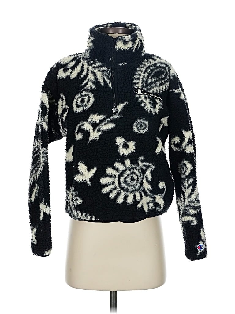 Pre-owned Champion Fleece Jacket In Black