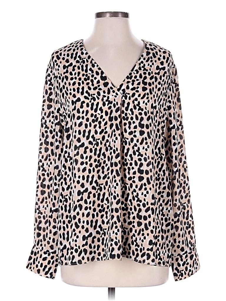 Pre-owned Banana Republic Factory Store Long Sleeve Blouse In Brown