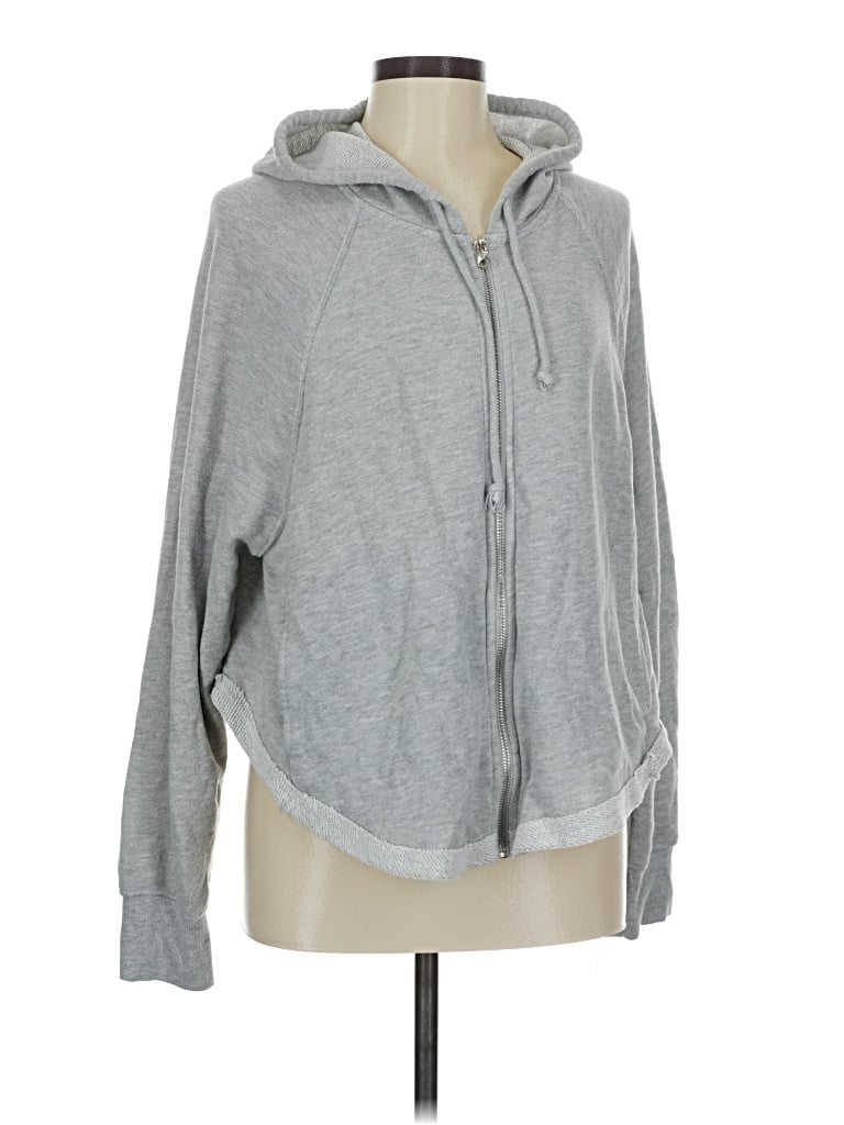 Pre-owned La Hearts Zip Up Hoodie In Gray