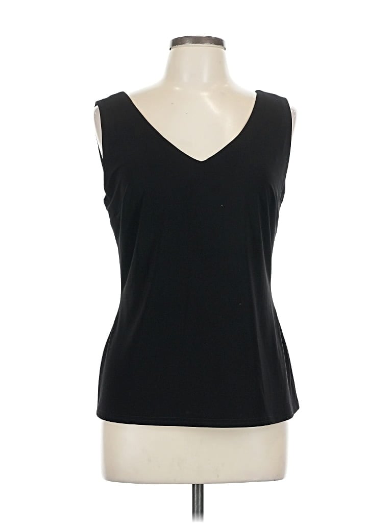 Pre-owned Joseph Ribkoff Sleeveless Top Black V Neck Tops