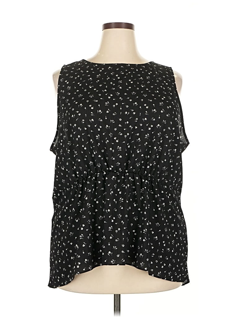 Pre-owned 14th & Union Sleeveless Blouse In Black