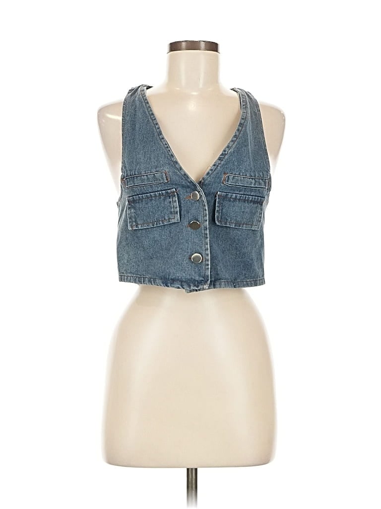 Pre-owned Unbranded Denim Vest In Blue