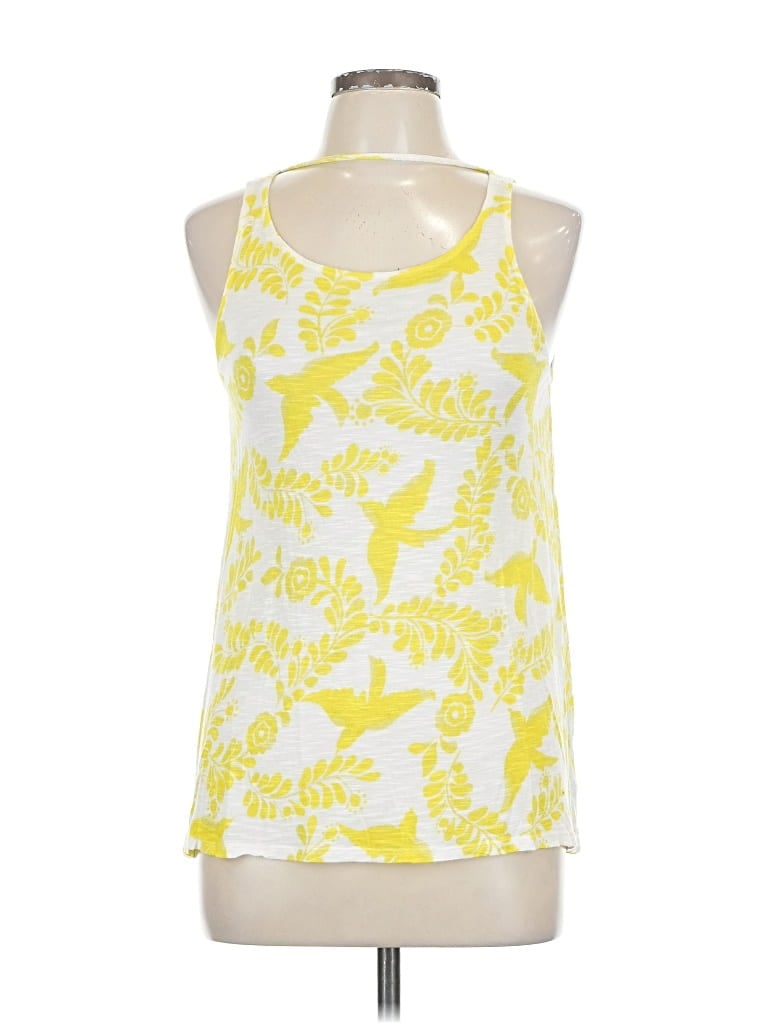 Pre-owned Ella Moss Tank Top Yellow Halter Neckline Tops