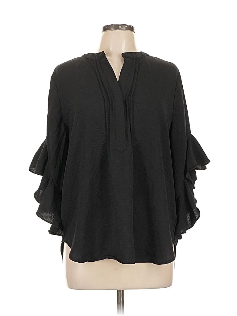 Pre-owned Vince Camuto 3/4 Sleeve Blouse In Black