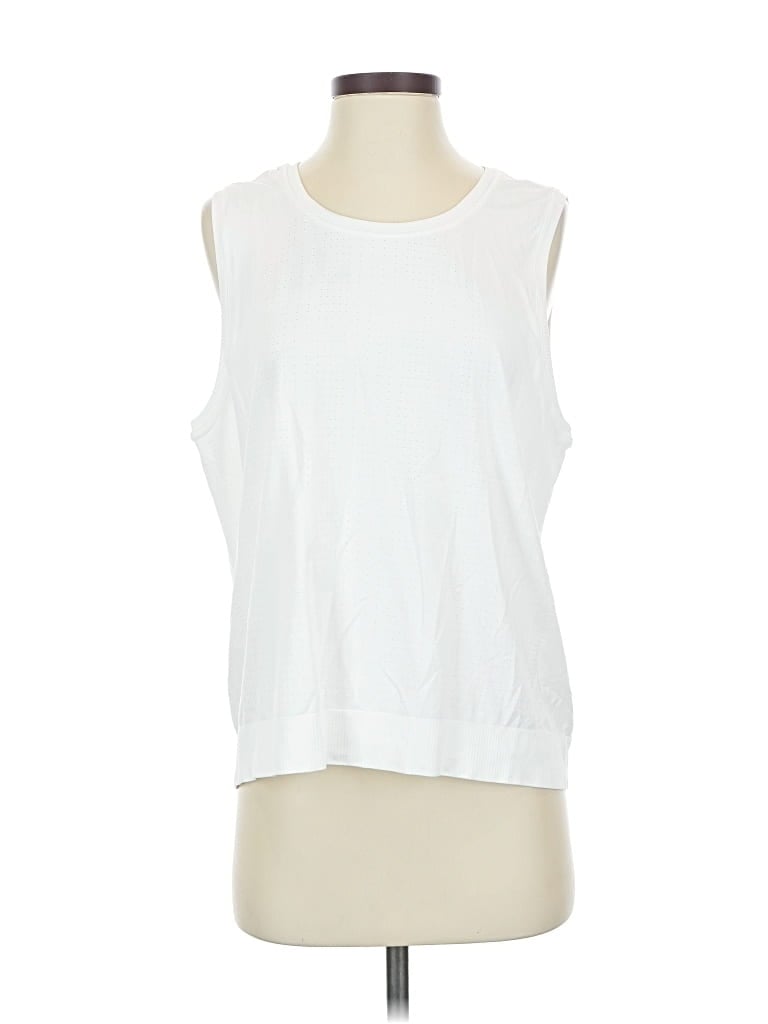 Pre-owned Athleta Sleeveless T-shirt In White