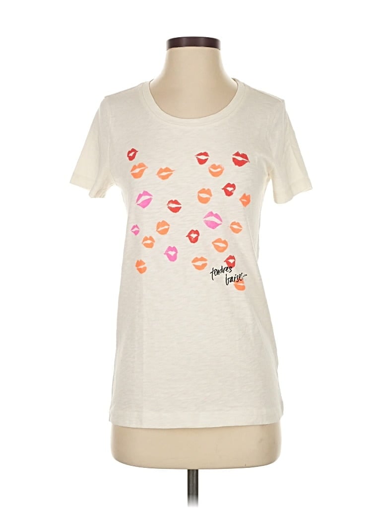 Pre-owned J.crew Factory Store Short Sleeve T-shirt In White