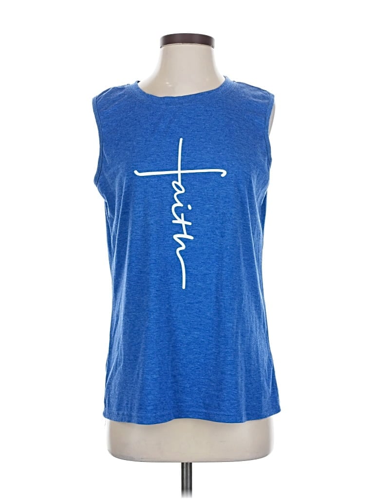 Pre-owned Unbranded Sleeveless T-shirt In Blue