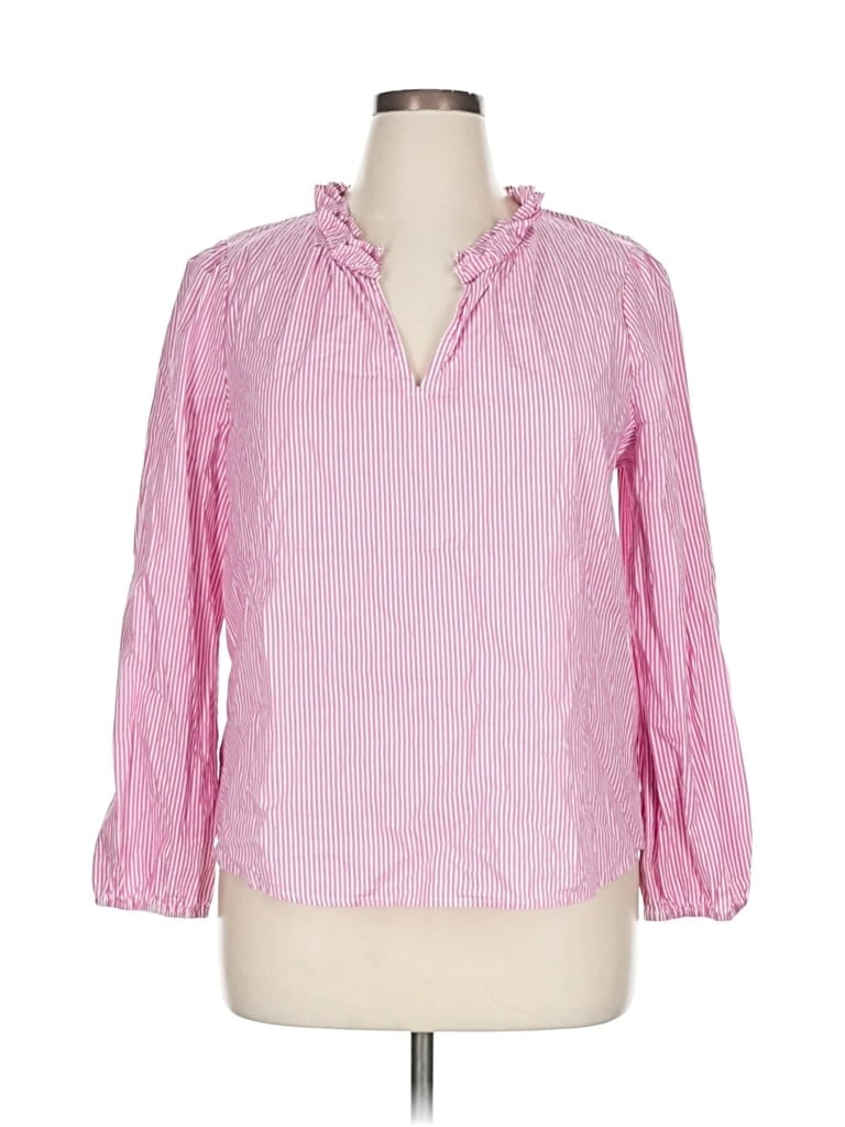 Pre-owned J.crew Factory Store 3/4 Sleeve Blouse In Pink