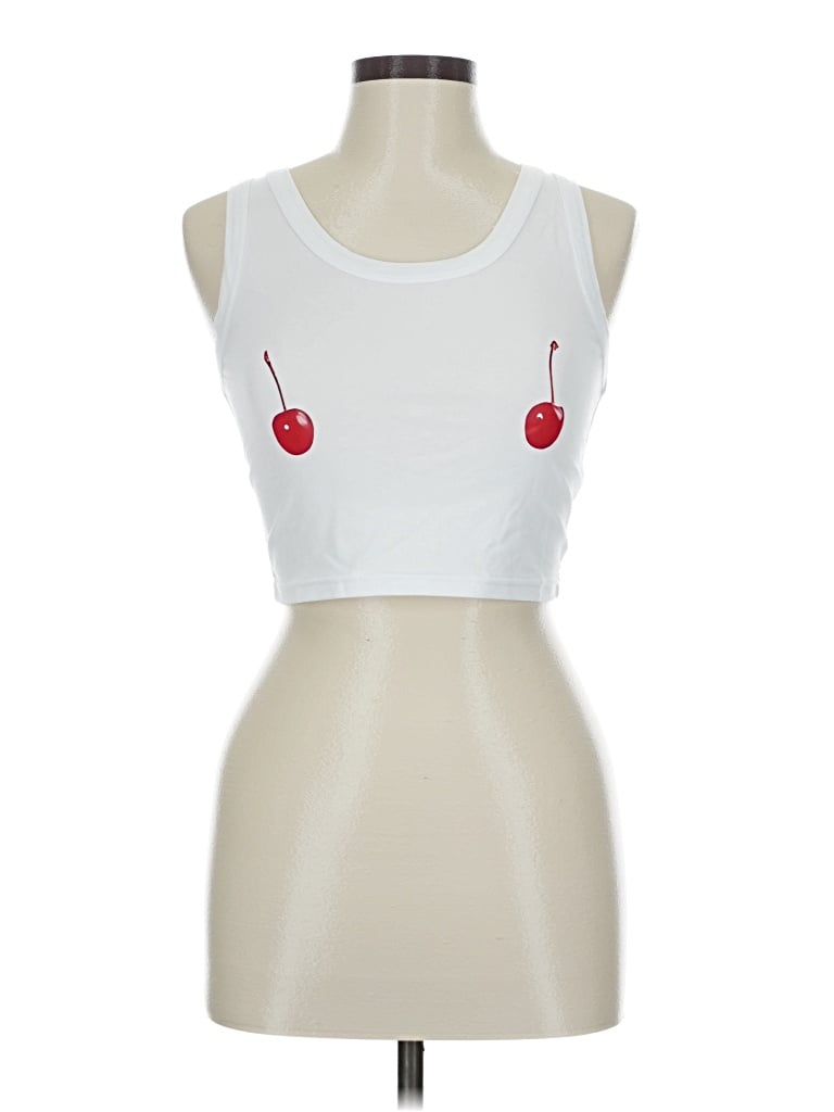 Pre-owned Unbranded Tank Top White Strapless Neckline Tops