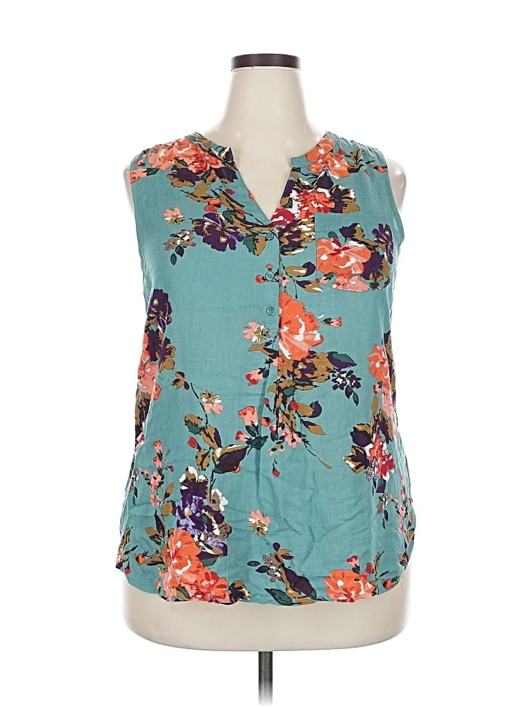 Pre-owned Market & Spruce Sleeveless Blouse In Blue