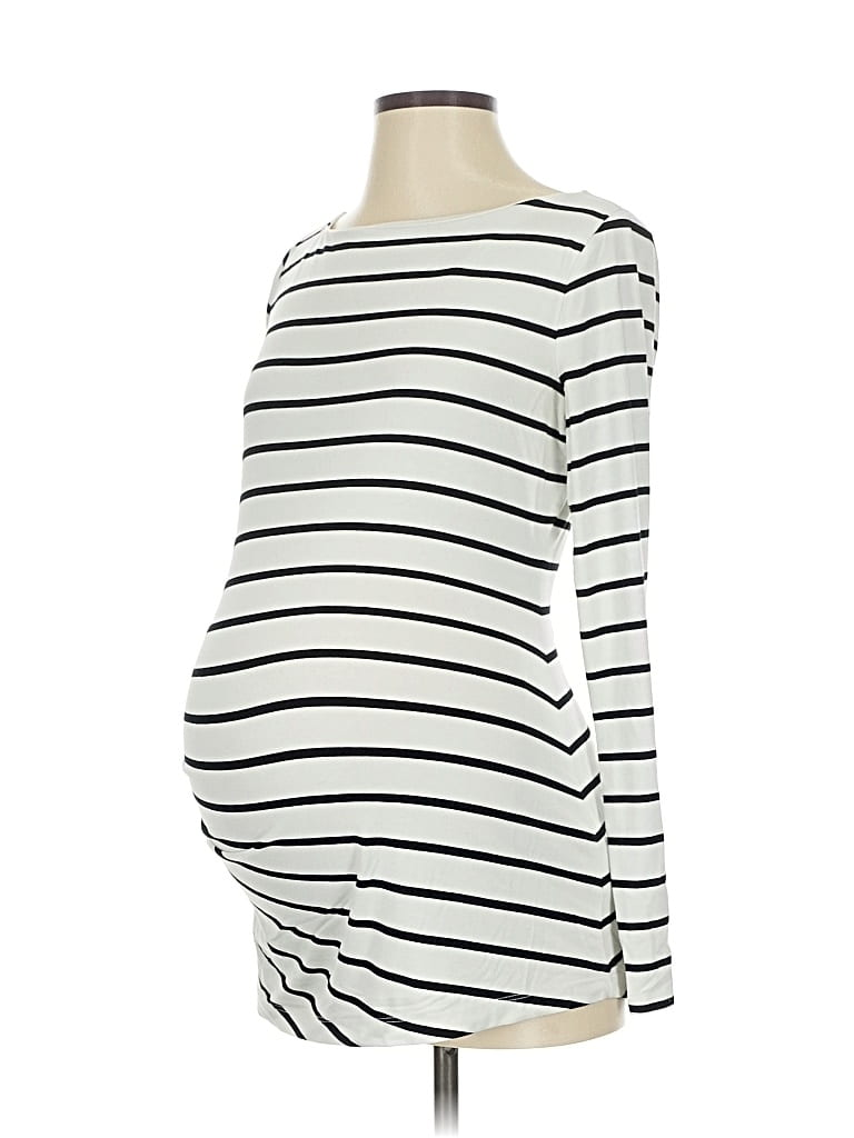 Pre-owned A Pea In The Pod Long Sleeve T-shirt In White