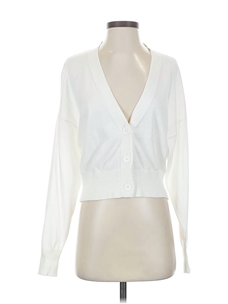 Pre-owned Express Cardigan Sweater In White