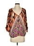 Assorted Brands 100% Silk Orange 3/4 Sleeve Silk Top Size XS - photo 1