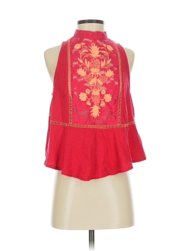 Pre-owned Free People Sleeveless Blouse In Red