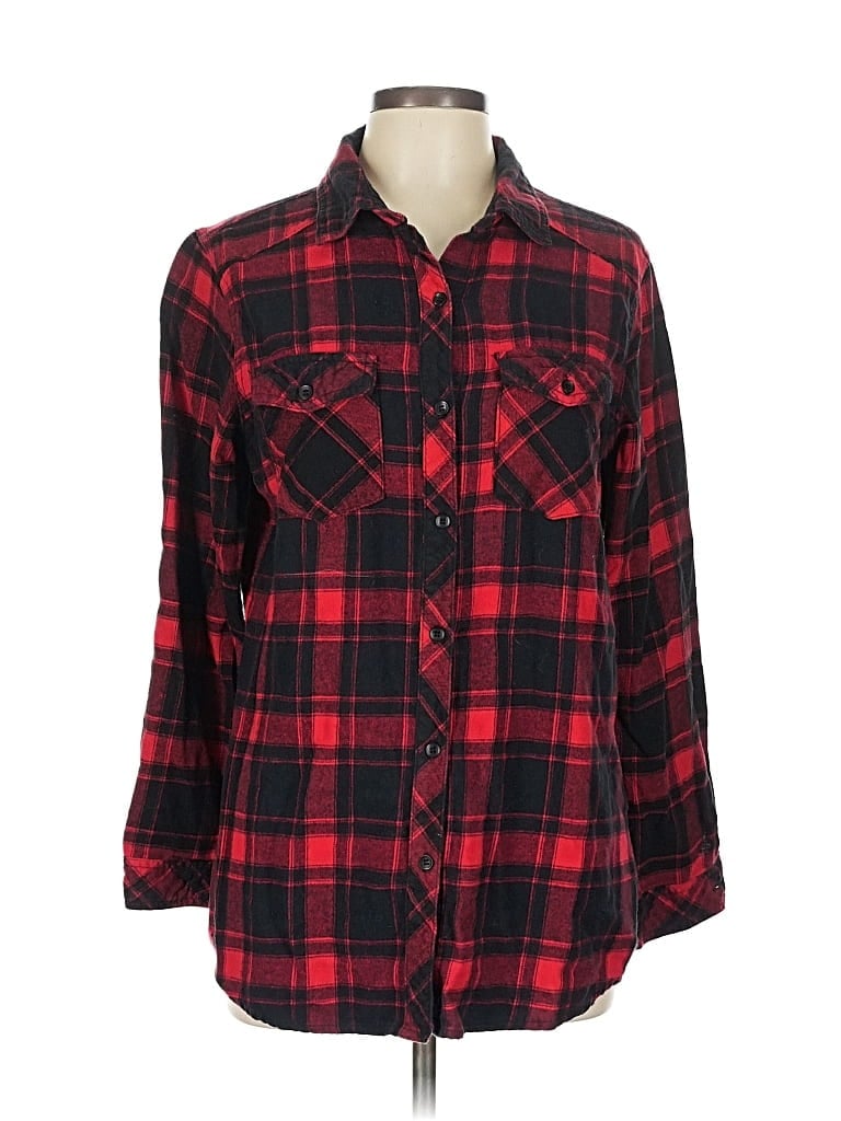 Pre-owned Ci Sono 3/4 Sleeve Button Down Shirt In Red