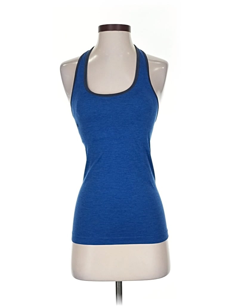 Pre-owned Lululemon Athletica Tank Top Blue Halter Neckline Tops