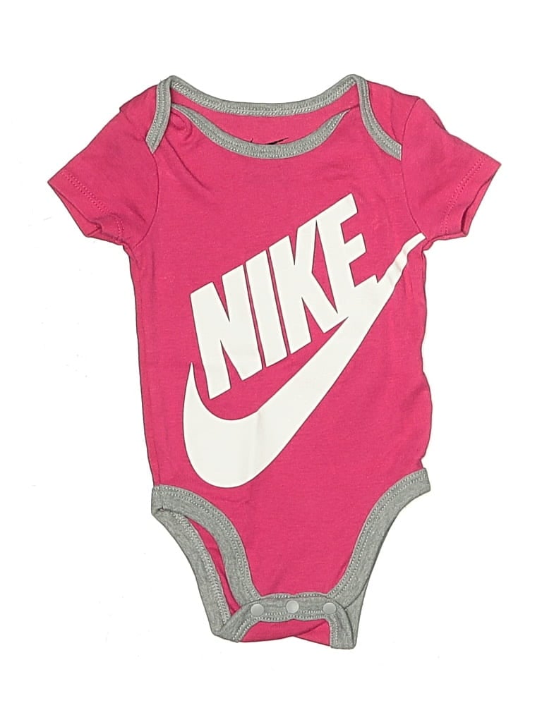 Pre-owned Nike Babies' Short Sleeve Onesie In Pink