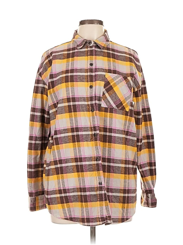 Pre-owned Wild Fable Long Sleeve Button Down Shirt In Yellow