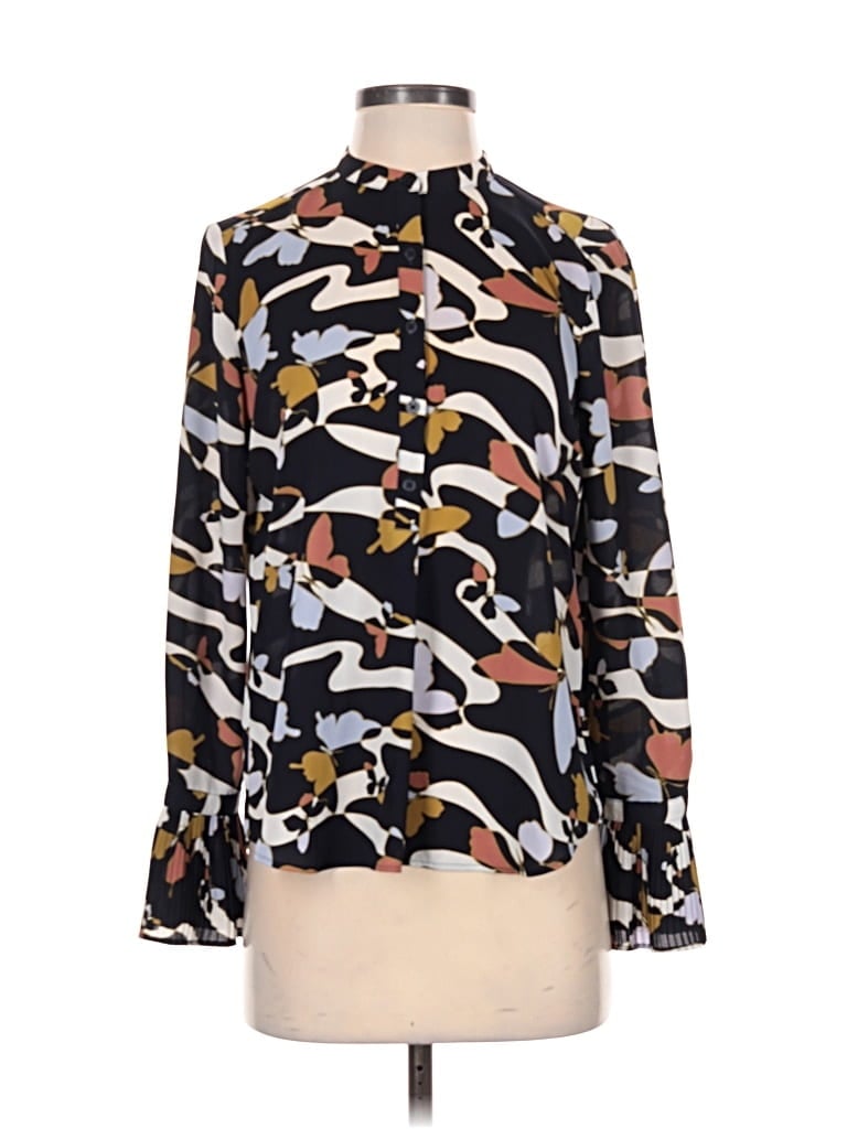 Pre-owned Ann Taylor Long Sleeve Blouse In Black