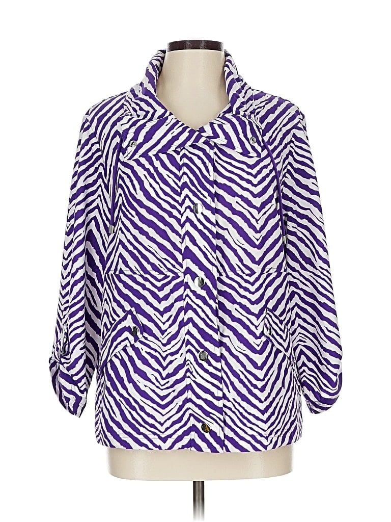 Pre-owned Zenergy By Chico's Blazer Jacket In Purple