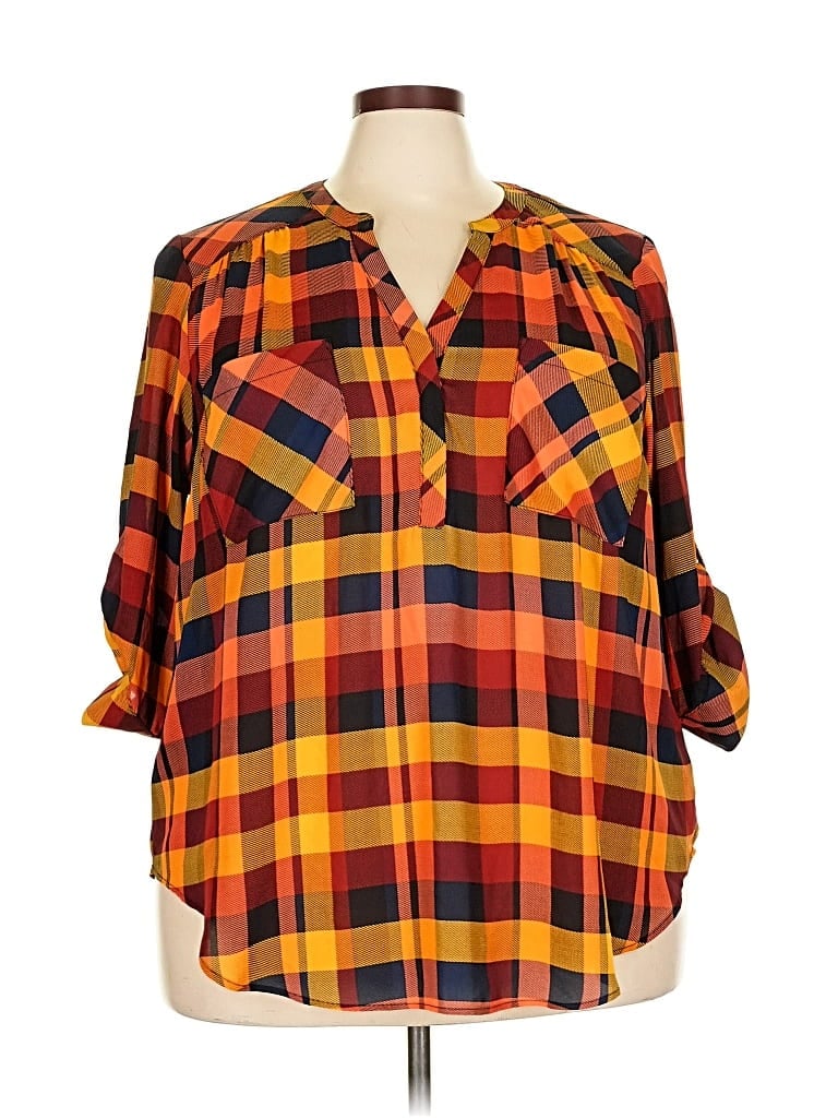 Pre-owned Torrid 3/4 Sleeve Blouse In Orange
