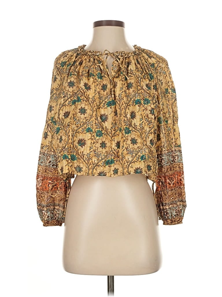 Pre-owned Ulla Johnson 3/4 Sleeve Blouse In Gold