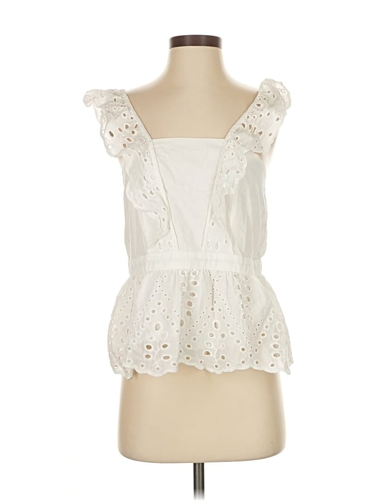 Pre-owned Banana Republic Factory Store Sleeveless Blouse In White