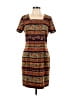 Radcliffe 100% Polyester Print Brown Casual Dress Size 10 - photo 1