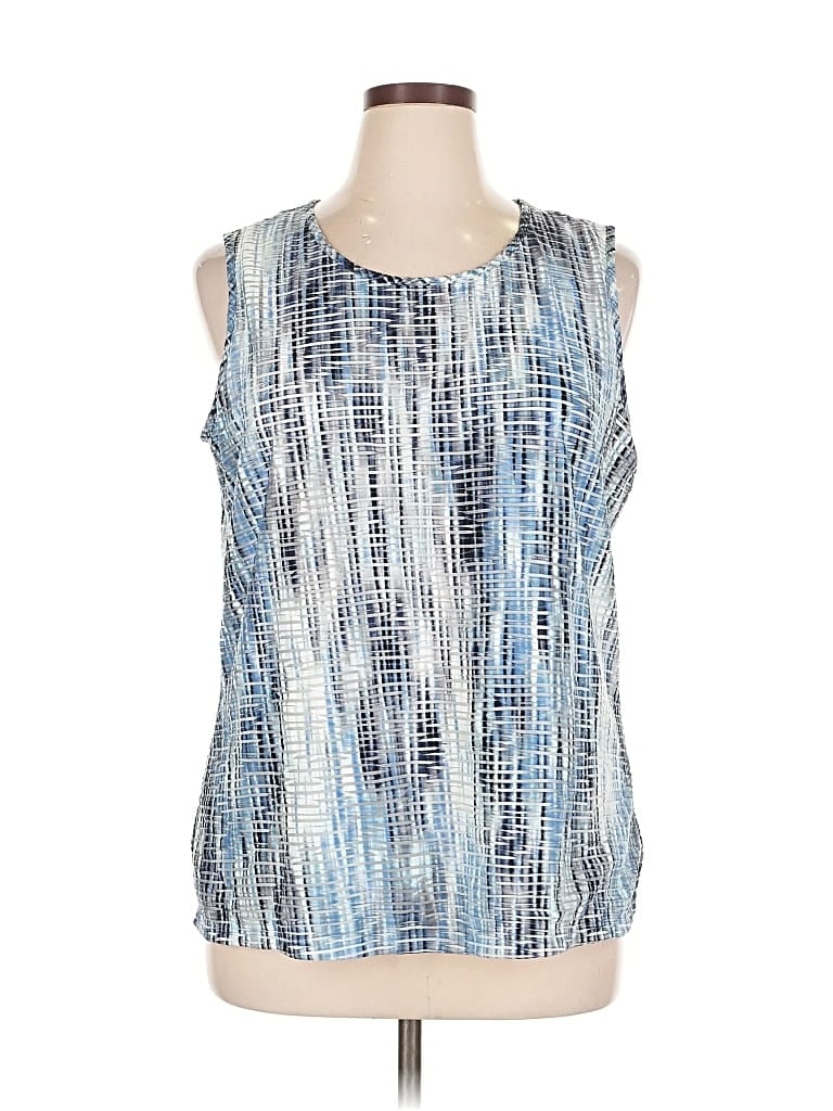 Pre-owned Kasper Sleeveless Blouse In Blue